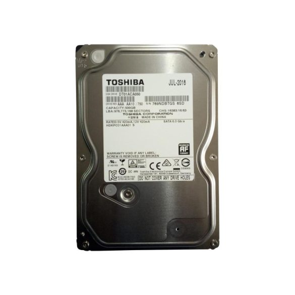 Toshiba 500Gb SATA 3.5" merevlemez